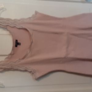 Apt 9 Blush pink lace-trimed tank camisole, Women's sz L